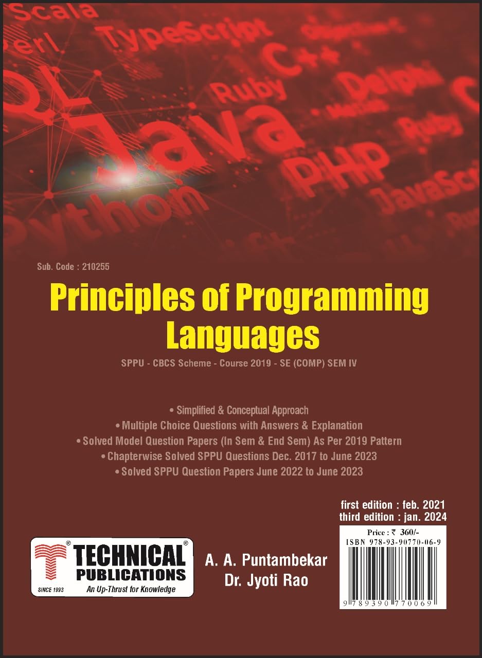 Principles of Programming Languages for SPPU 19 Course (SE - IV - Comp ...