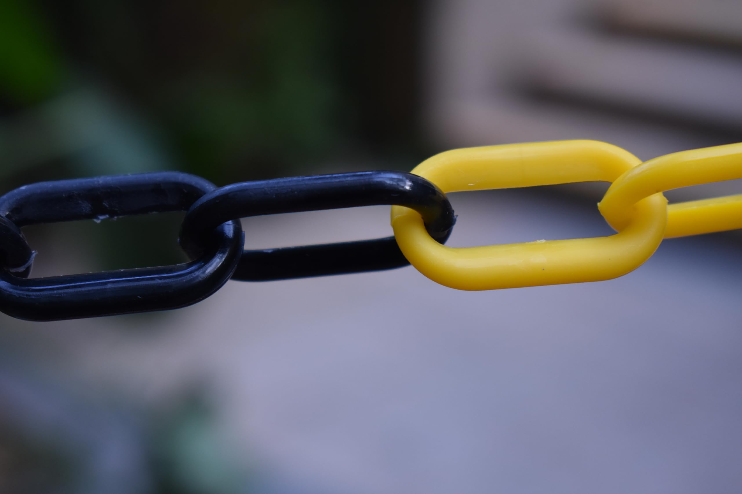 Chaîne d'arrêt plastique noir et jaune 6mm x 25m Sécurité Haute Visibilité