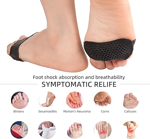 Miniatura 3 de Almohadillas metatarsianas, 4 pares de cojines de bola de pies para mujeres y hombres, almohadillas para aliviar el dolor para almohadillas de