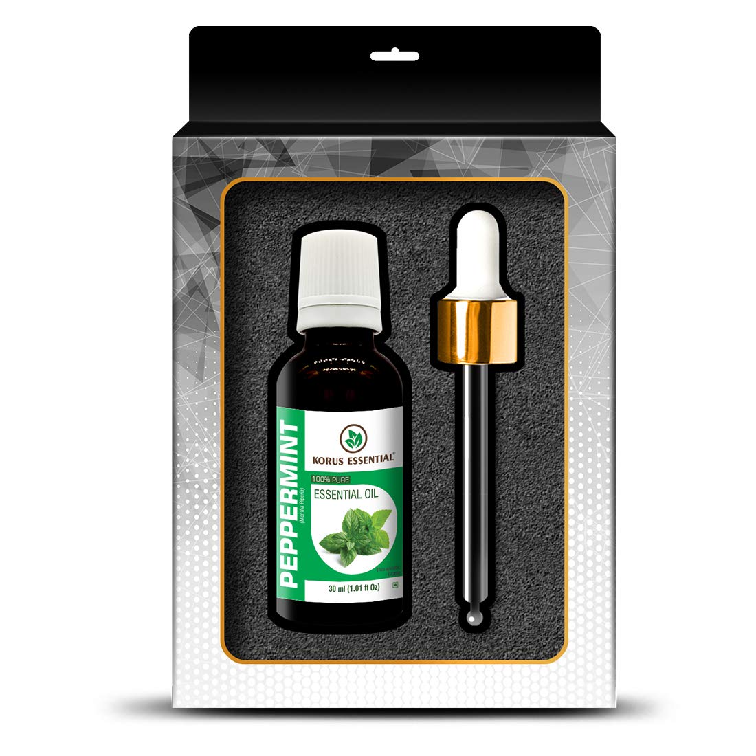 KORUS ESSENTIAL Pure Peppermint Therapeutic Grade Essential Oil Pack with Dropper for Aromatherapy (30 ml)