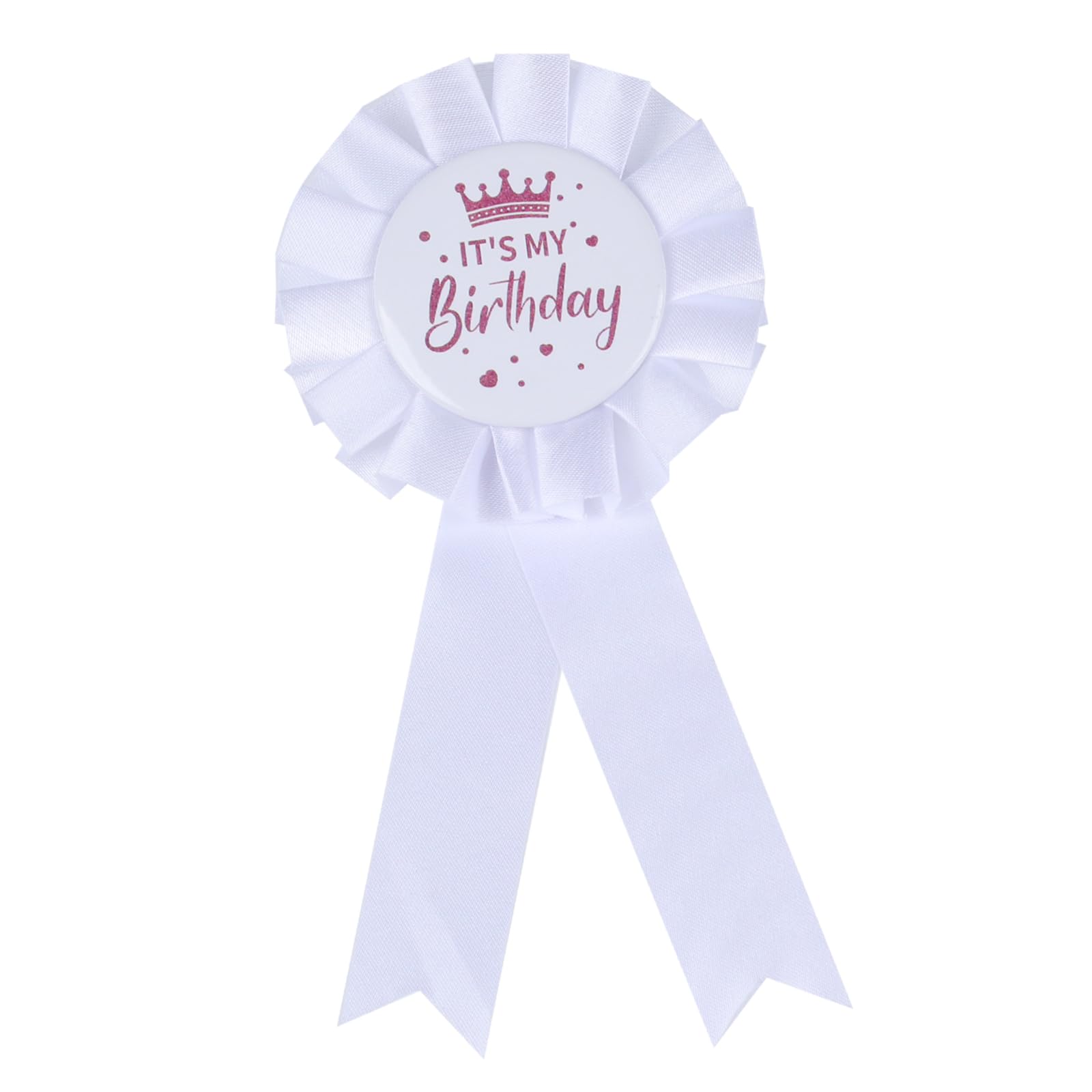 It's My Birthday Badge Pin Pink Birthday Ribbon Pin for Women and Men White &amp;Black Happy Birthday Brooch Pins Party Decorations Gifts