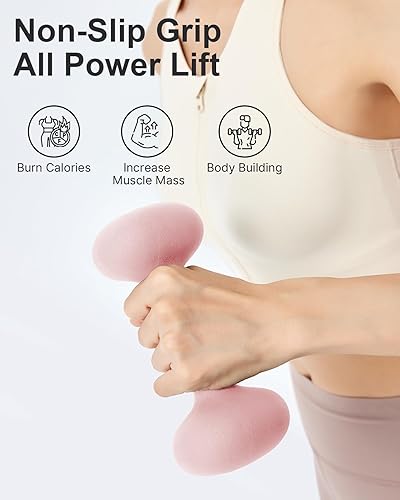 Miniatura 5 de YOTTOY Juego de mancuernas de 2,2 a 15 libras para mujer, pesas de mano antideslizantes para gimnasio en casa, entrenamiento de fuerza y