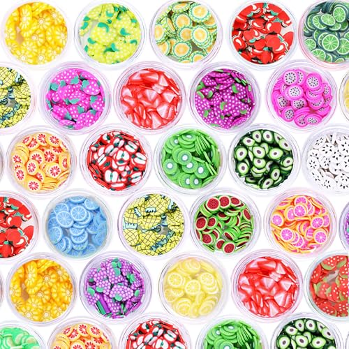 24 Boxes Fruit Slices Charms for Resin Polymer Clay Slime Making 3D Fimo Assorted Pieces Sticker Bulk for DIY Crafts Nail Art Lip Gloss Supplies Cellphone Decoration Accessories