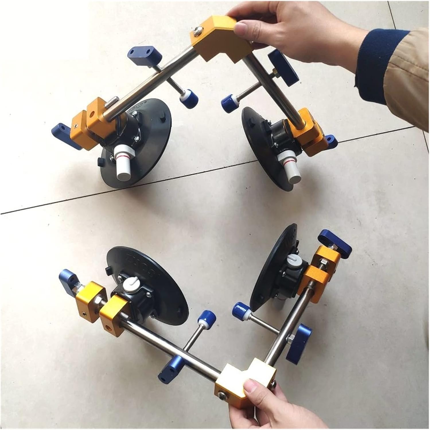 Seam Setter 2pcs/lot 90 Degree Seamless Seam Setter Right Angle Suction Cup Professional Countertop Installation Tool For Granite, Stone, Marble, Slab, Free Storage Case And Gloves