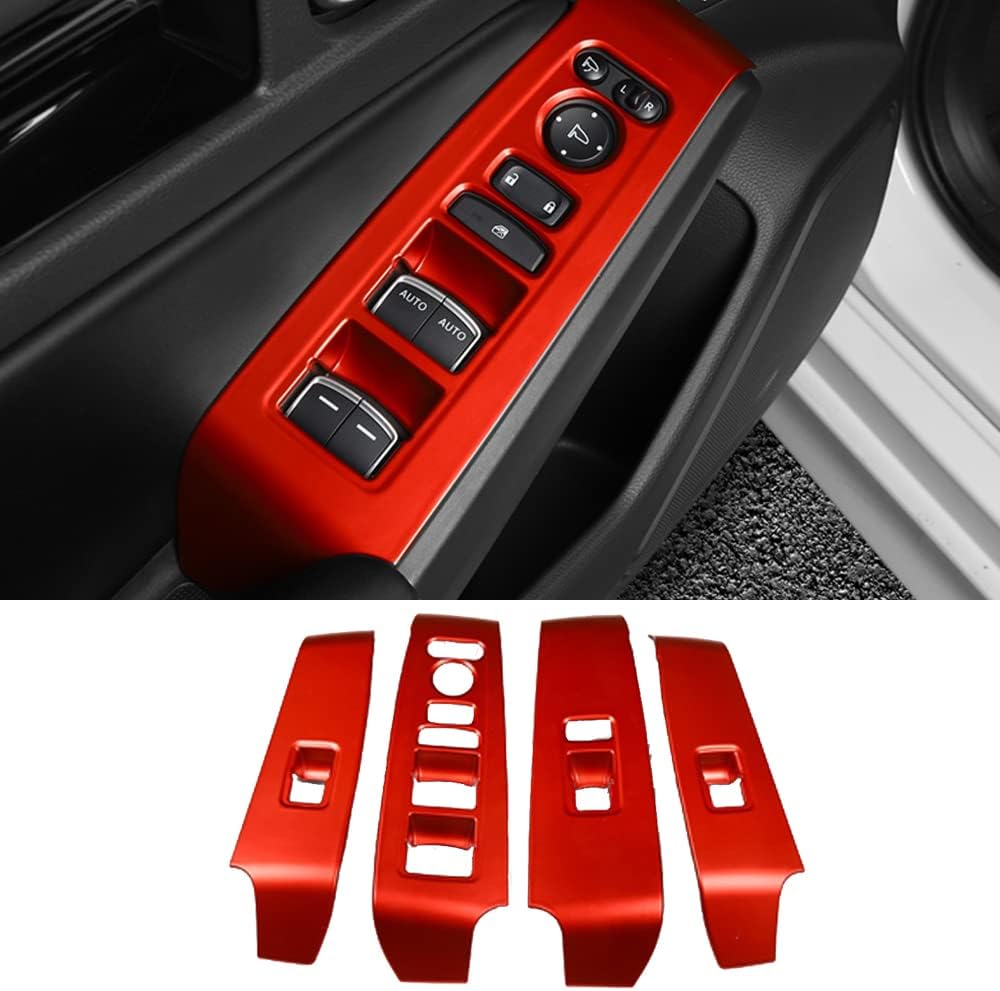 XITER for 11th Gen Honda Civic 2022-202614PCS Red Full Set of Car Interiors Center Console Moulding Trim Steering Wheel Cover Air Outlet Trims Inner Door Bowl Cover Window Switch Decoration image 3