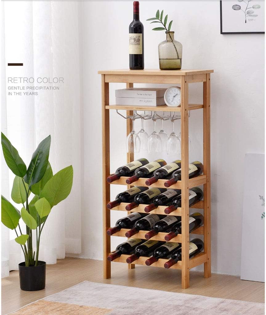 Wine racks European Solid Wood Wine Rack Wine Racks Free Standing Floor Wine Display Rack Wine Cabinet Cup Holder Bottle Wine Rack Wine Shelf (Color : B Size : 47CM)