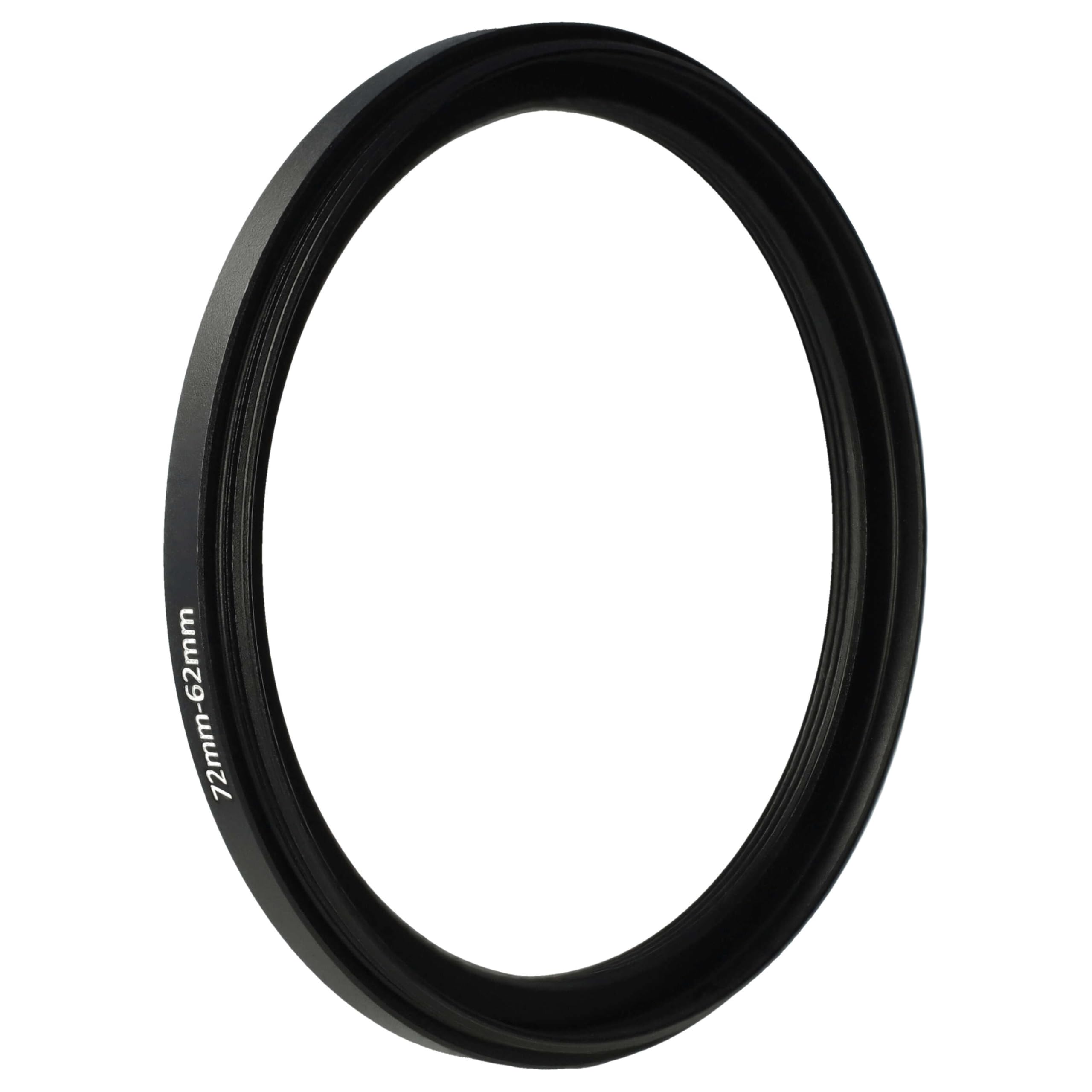 Bague Adaptateur Filtre Step-Down 72mm Vers 62mm Vhbw - Métal Noir - Pour Objectifs Appareil Photo