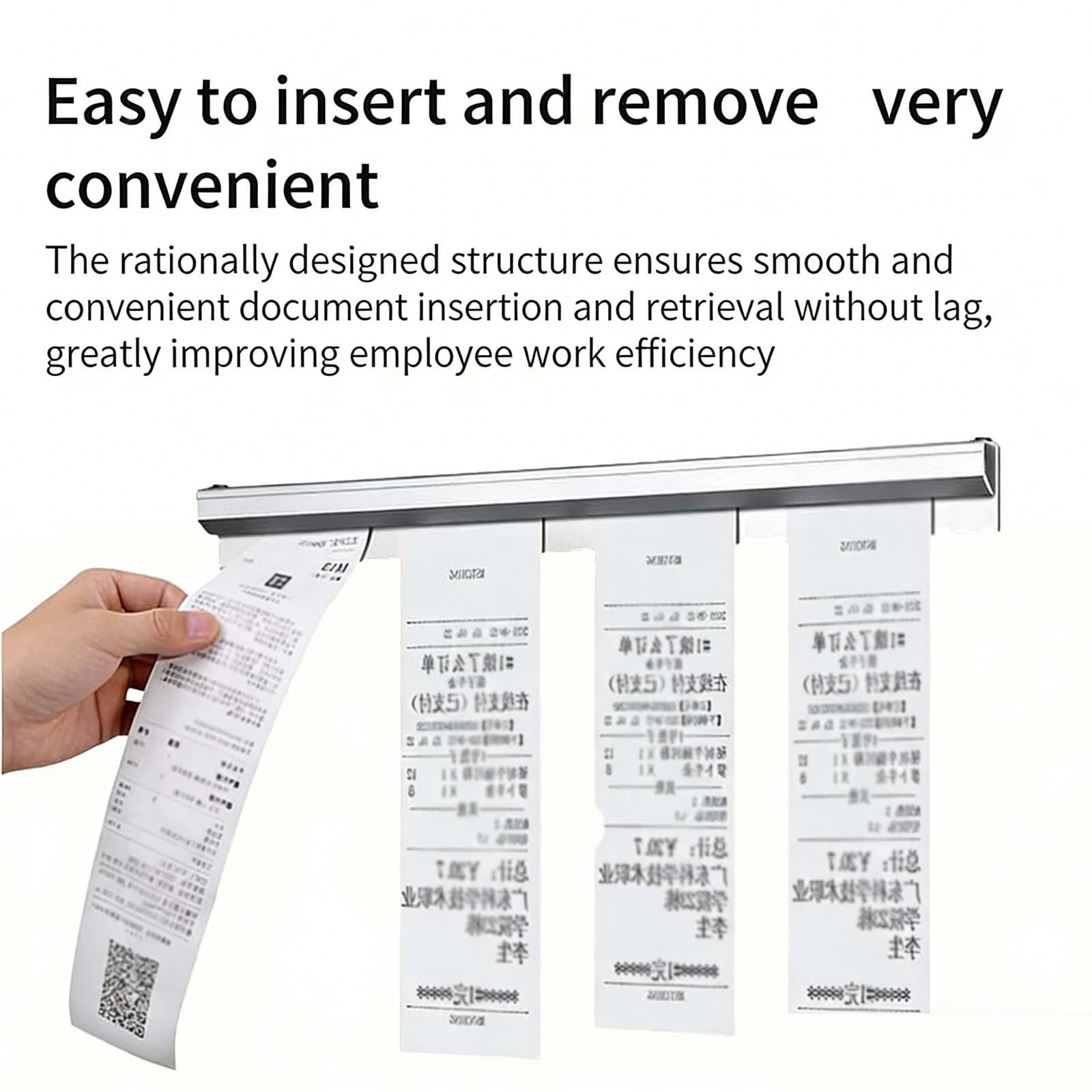 Gastronomie Bonhalter Bestellhalter Klemmleiste Zettelhalter für Hold Orders, Hergestellt aus einer Aluminiumlegierung, kein Bohren erforderlich, Küche Ticket, Notizleiste Selbstklebend.(60CM)