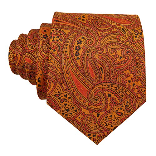 Image of Barry.Wang Paisley Tie Fashion Set Hanky Cufflinks Neckties for Men Woven Silk