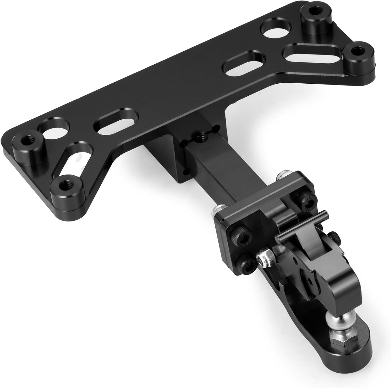 RCLIONS Aluminium Adjustable Trailer Hitch Receiver for Axial SCX6 JLU 1/6 Scale RC Crawler Car Upgrade Parts (Black)