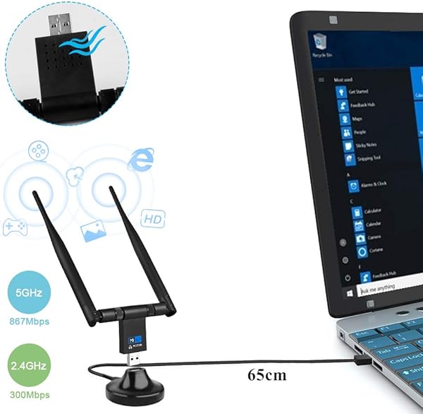 Chiavetta WiFi synmixx Adattatore WiFi USB 3 0 Dual Band 1200Mbps 300Mbps2 4G 867Mbps5 8G 5dBi Antenna WiFi Dongle per Windows 1087VistaXPMac 10 6  10 15
