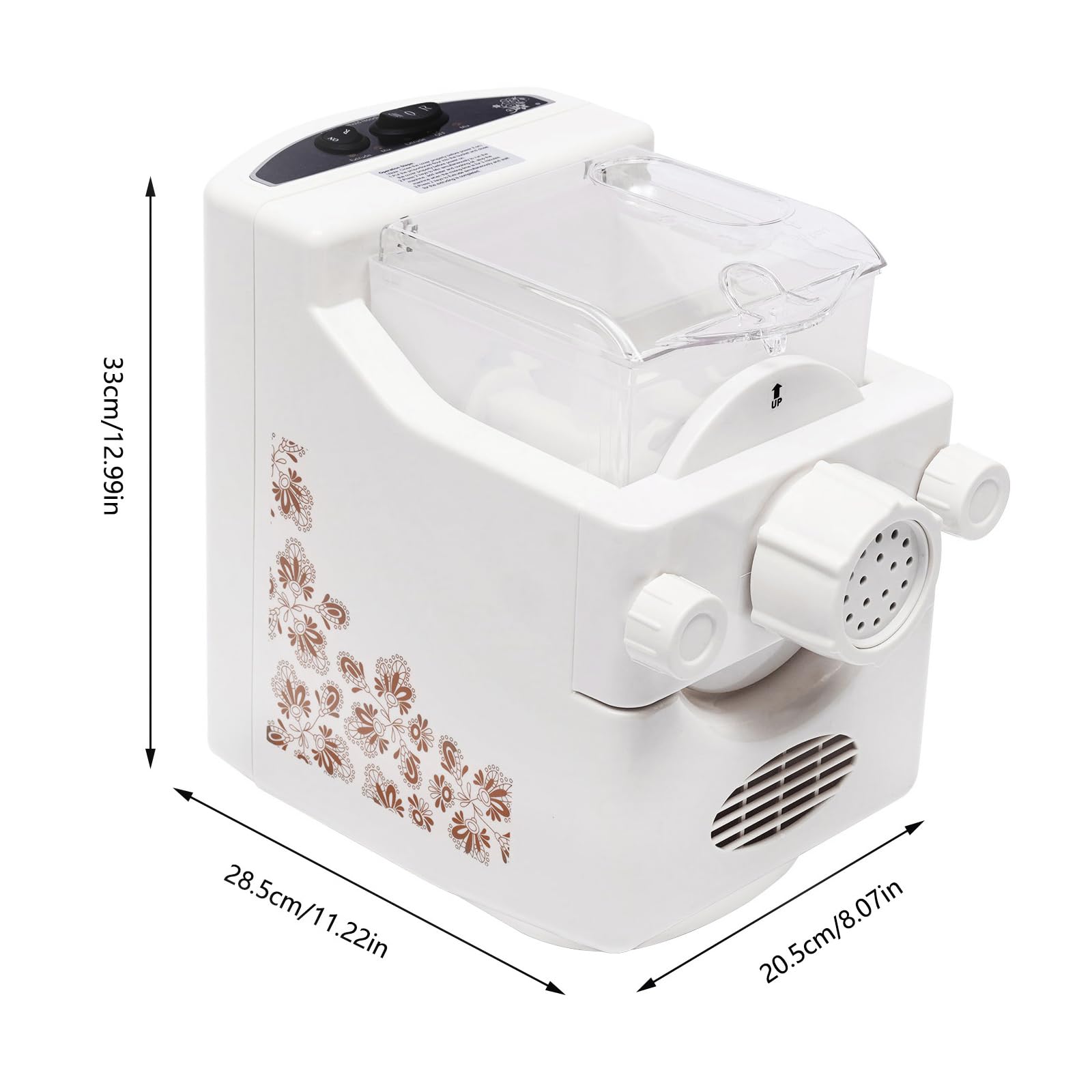 Elektrische Nudelmaschine Pasta Maker mit 9 Formscheiben für Spaghetti, Fettuccine, Penne