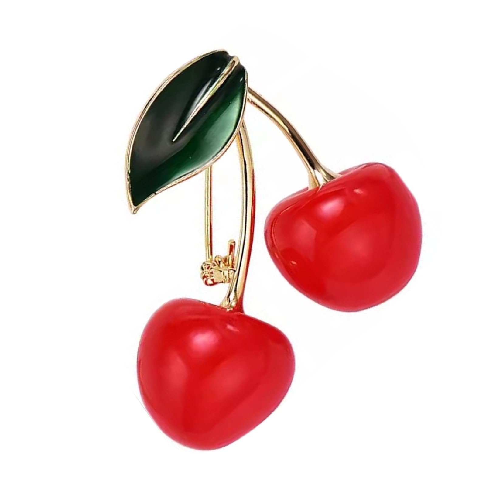 Micfeny Women's Red Exquisite Cherries Brooch Cherries Brooch Fun Clothing Jewelry Unique Badges Alloy Texture Suitable For Theme Event