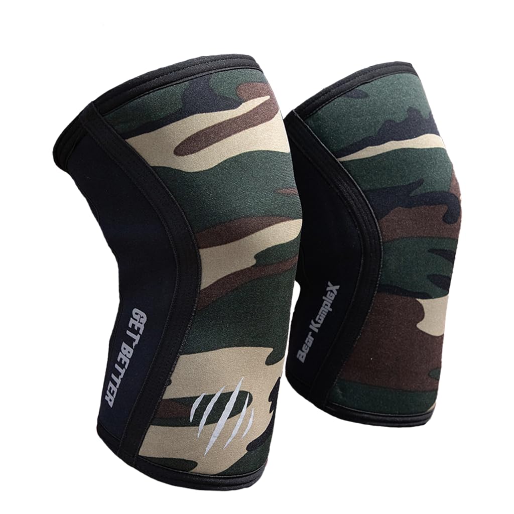 Bear KompleX Knee Sleeves for Men & Women - 5mm/7mm Compression & Heat Retention Neoprene Compression Knee Brace for Weightlifting, Squats &