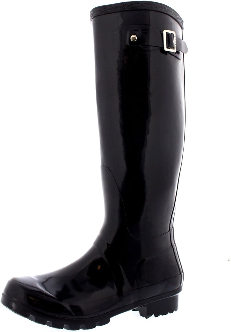 POLAR Womens Original Tall Gloss Winter Waterproof Wellie Rain Wellington Boot