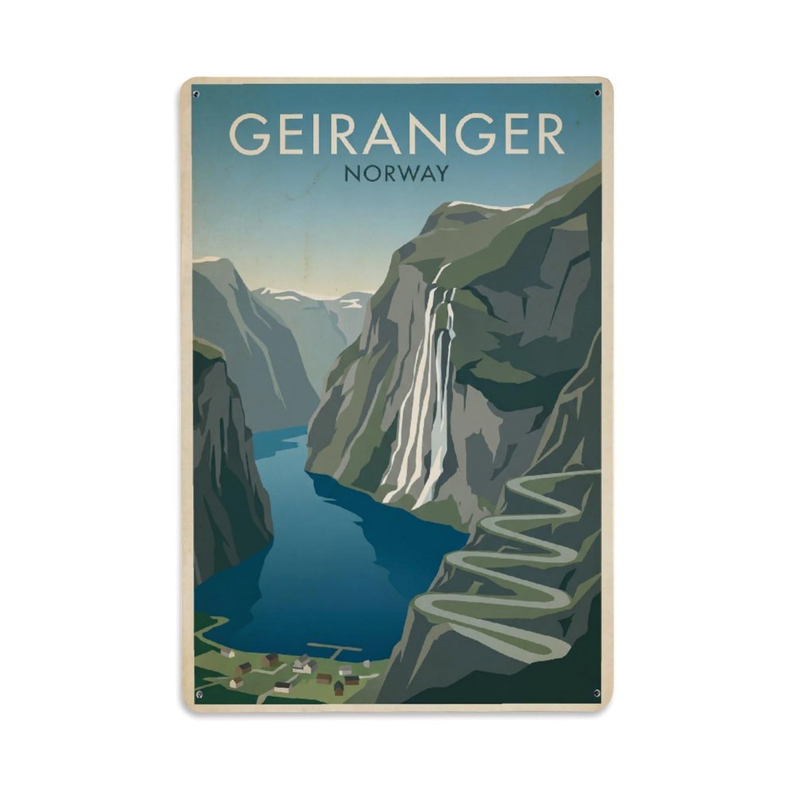 Travel Norway Geiranger Retro Metal Tin Sign