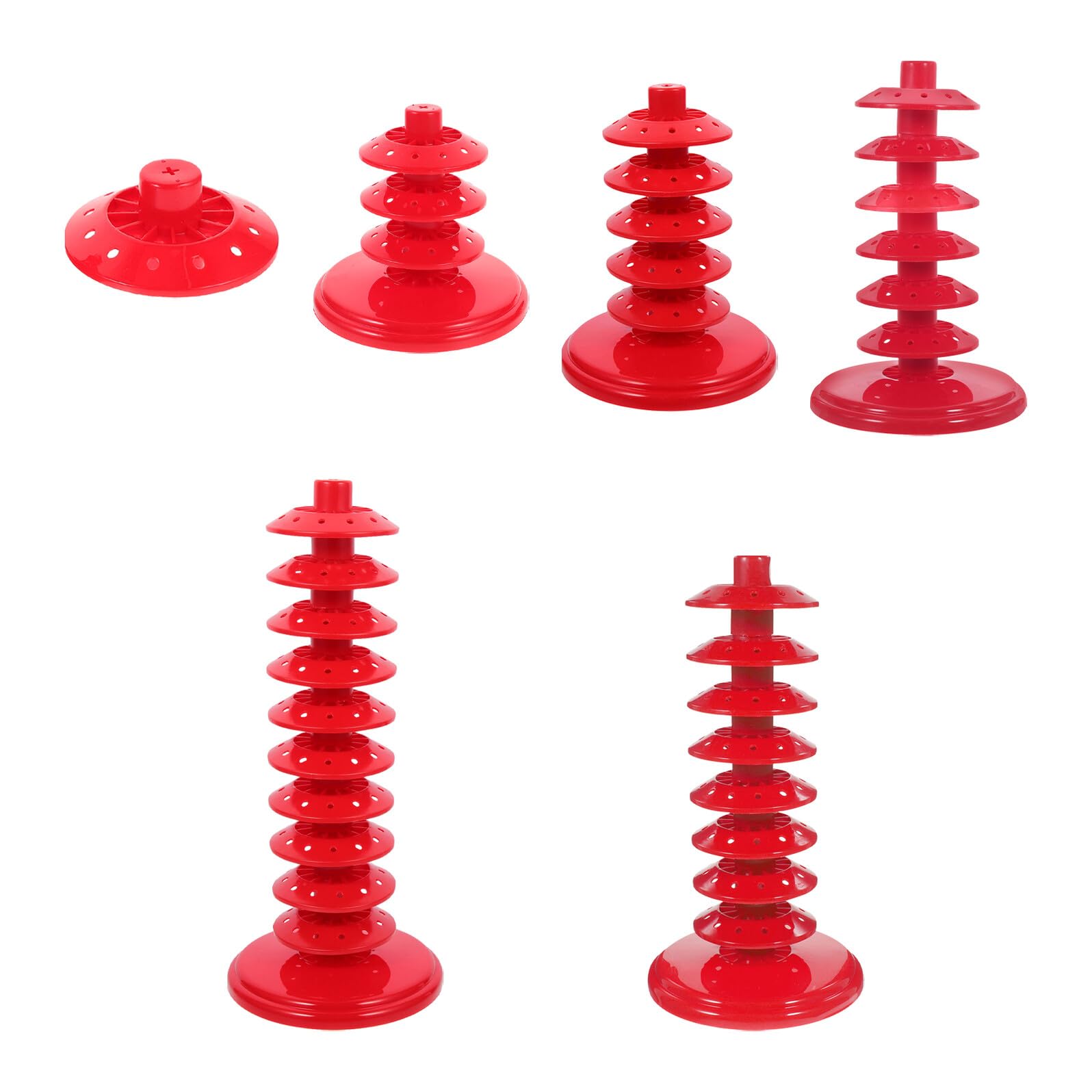 Support à sucettes multi-niveaux à couches réglables plastique rouge
