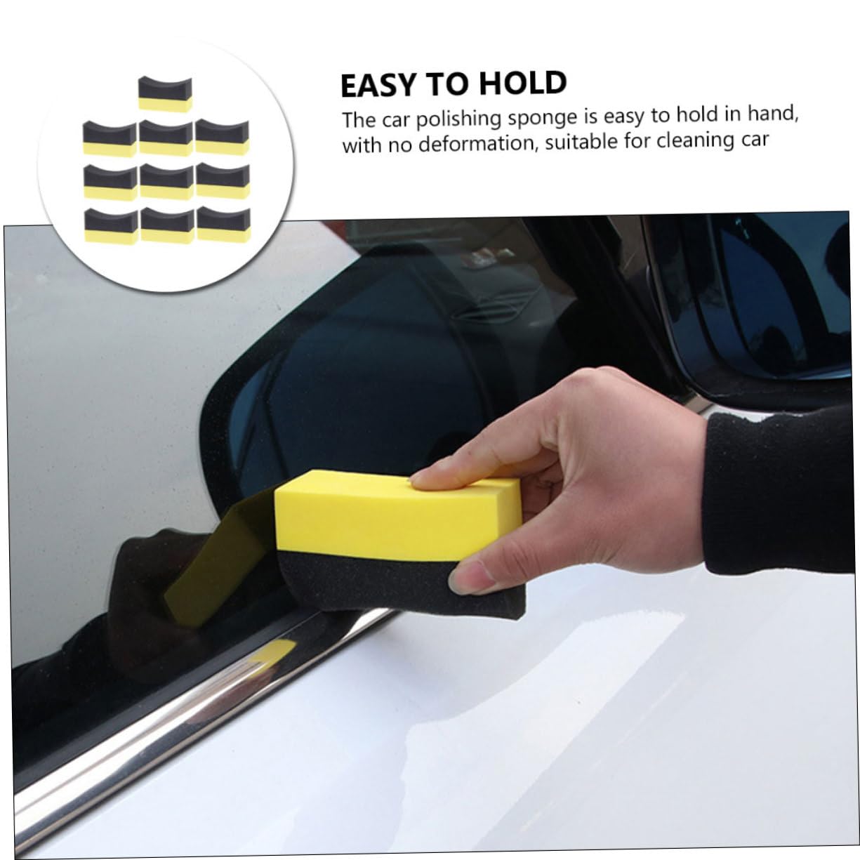Cabilock 5 Series Esponja De Lavado De Autos Esponja De Coche Aplicador De Brillo De Llantas De Limpieza Almohadillas De Cera Lavar Húmedo Suave Largo Compuesto PE 10 Piezas X 5