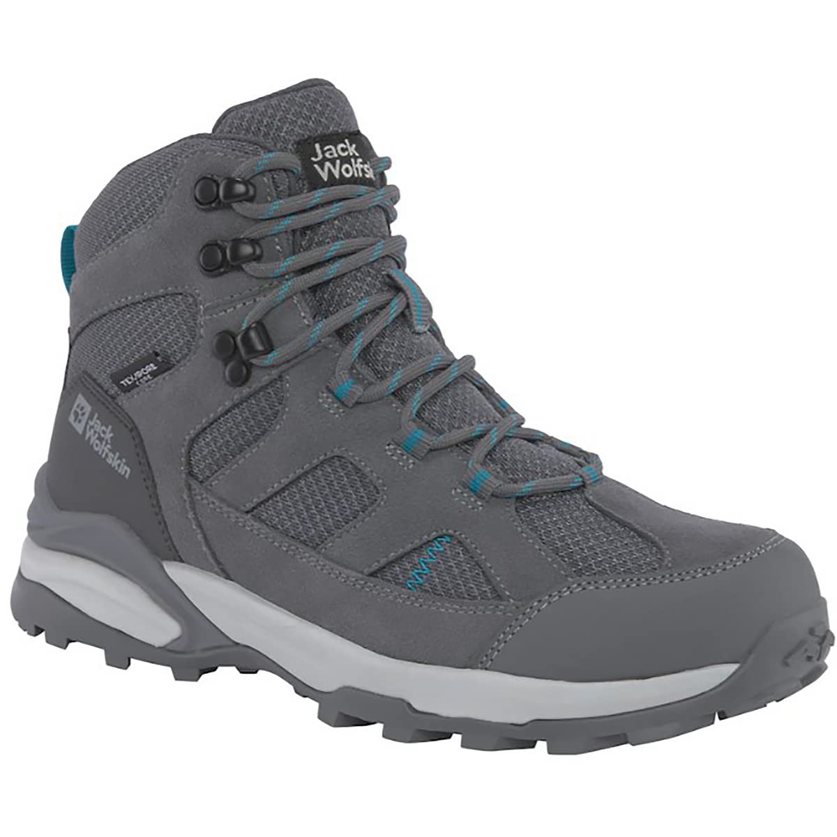 Jack Wolfskin Women's Trail Hiker Texapore Mid W Hiking Shoes, Tarmac Grey Light Blue, 3.5 UK