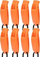 Generic Apito de Sobrevivência de Dupla Frequência Ao Ar Livre 8 PCS para Esportes Aquáticos Contato de Emergência Apito Leve para Camping Caminhadas Laranja/Verde Militar/Preto 7,2 X 2 X 1,5 Cm