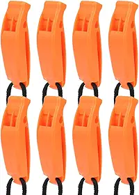 Generic Apito de Sobrevivência de Dupla Frequência Ao Ar Livre 8 PCS para Esportes Aquáticos Contato de Emergência Apito Leve para Camping Caminhadas Laranja/Verde Militar/Preto 7,2 X 2 X 1,5 Cm