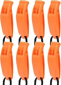 Generic Apito de Sobrevivência de Dupla Frequência Ao Ar Livre 8 PCS para Esportes Aquáticos Contato de Emergência Apito Leve para Camping Caminhadas Laranja/Verde Militar/Preto 7,2 X 2 X 1,5 Cm