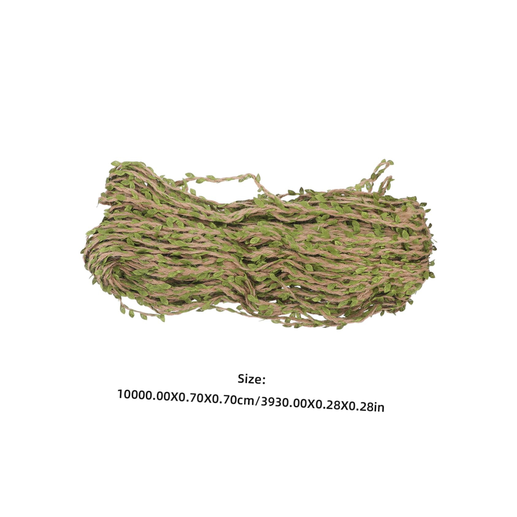 Angoily Natural Jute Twine Burlap Leaf Ribbon Braided Decoration Vine with Artificial Green Leaves for Jungle Themed Party Birthday Wedding Garden Home Decor 100m
