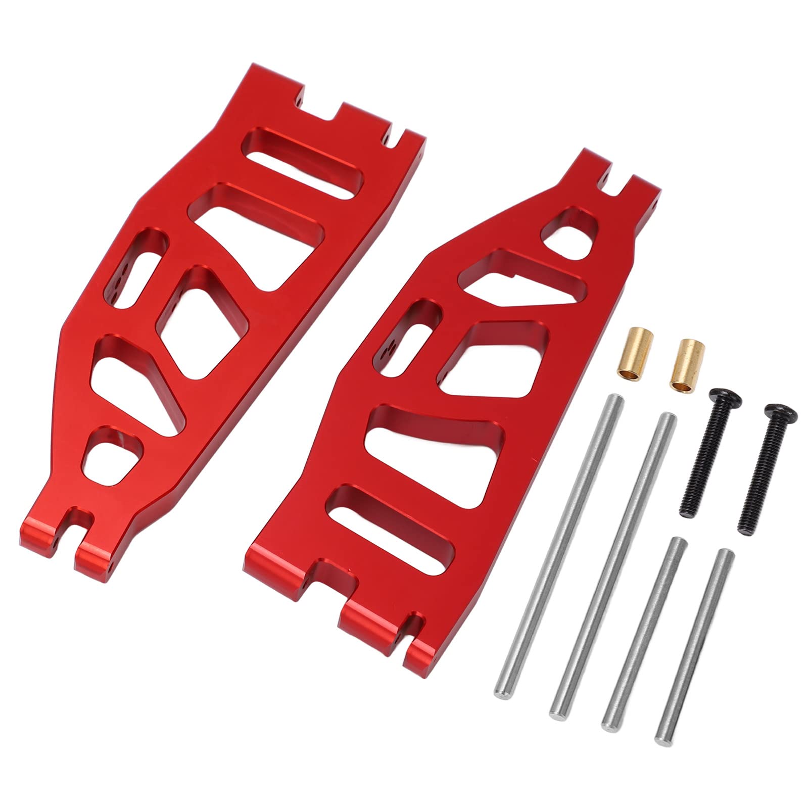 Brazo oscilante trasero de coche RC, aleación de aluminio, peso ligero, para, trituradora, coche RC 1/6 (Roja)