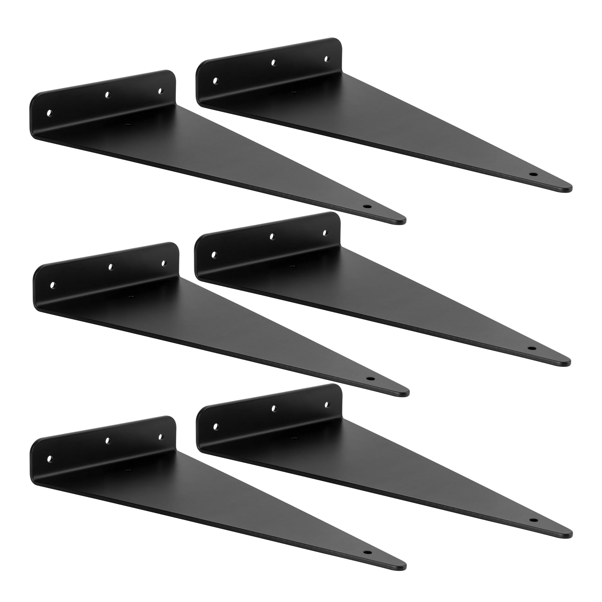 Photo 1 of ICOOL Triangle Shelf Bracket, 6 Pack 10 Inch Heavy Duty Hidden Wall Mounted Brackets, Floating Metal Shelf Support for Home Garage 10 Inch - 6 pack