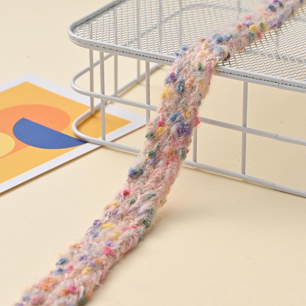 Nastro di raso colorato con punto ondulato, larghezza 2 cm, per regali, 10 yards, in lana colorata a pois per lavorare a maglia di graziose fasce per capelli, cappelli a maglia (2#)