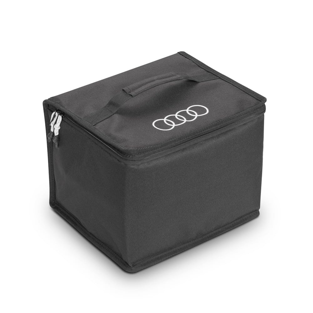Audi 3292600400 Faltbox Tasche Kühltasche Transport Faltschachtel Kofferraumbox, schwarz, mit Audi Ringe Logo