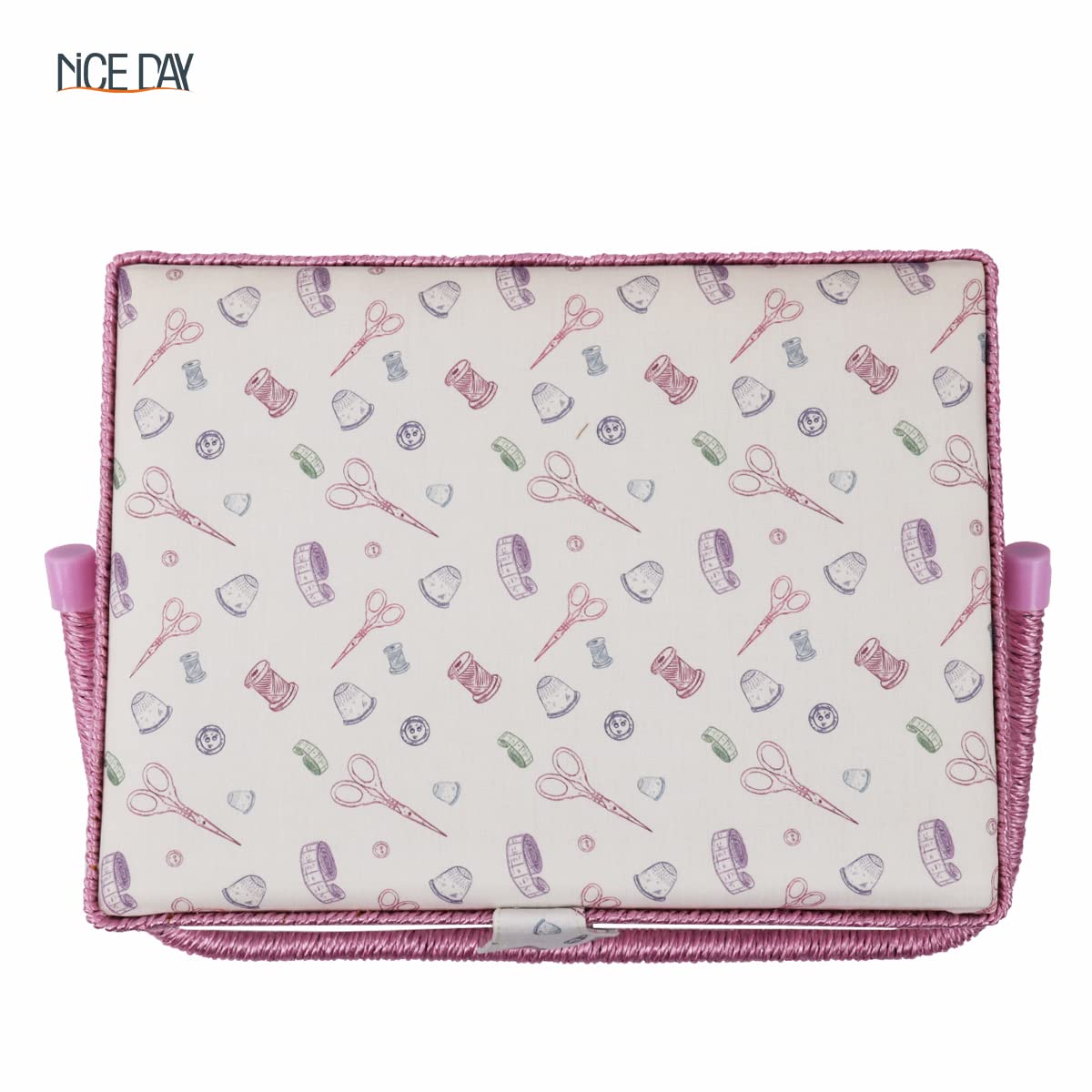 Cesto de costura con accesorios de kit de costura