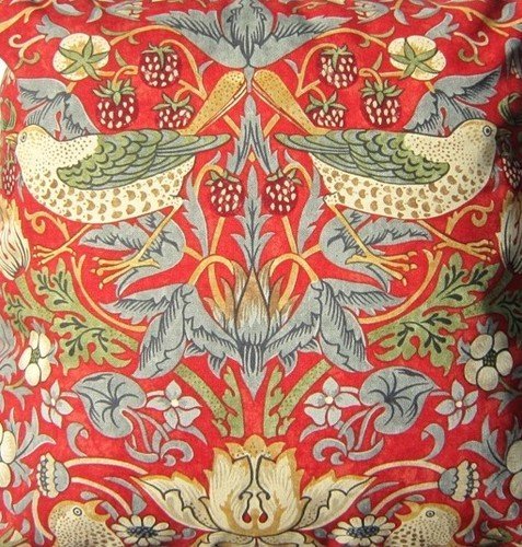 William morris strawberry thief crimson red