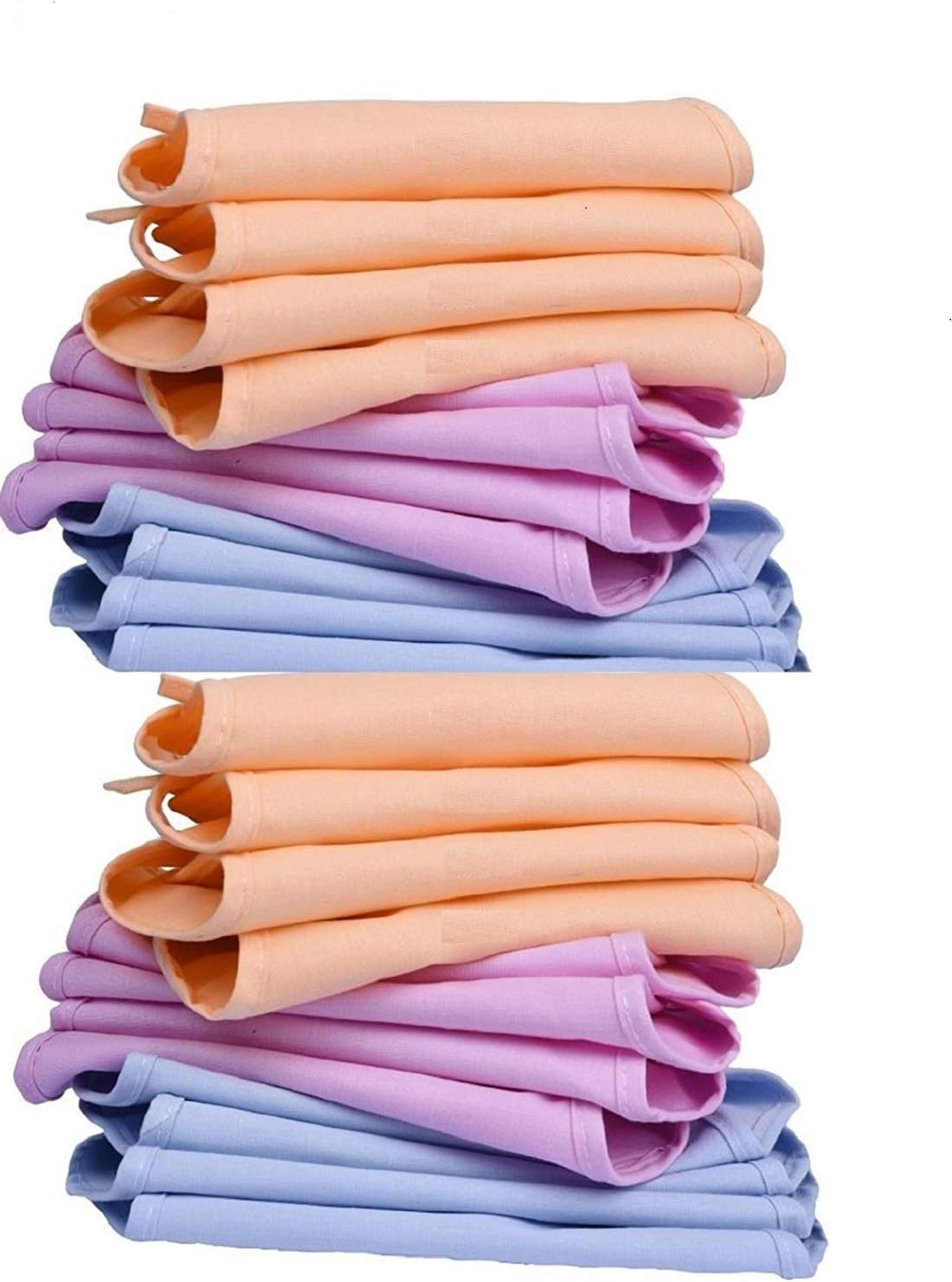 New Born Baby Cotton Double Layer Cloth Diapers Langot Washable Reusable Nappies for 0-6 Months Babies (Pack of 24 Pcs)