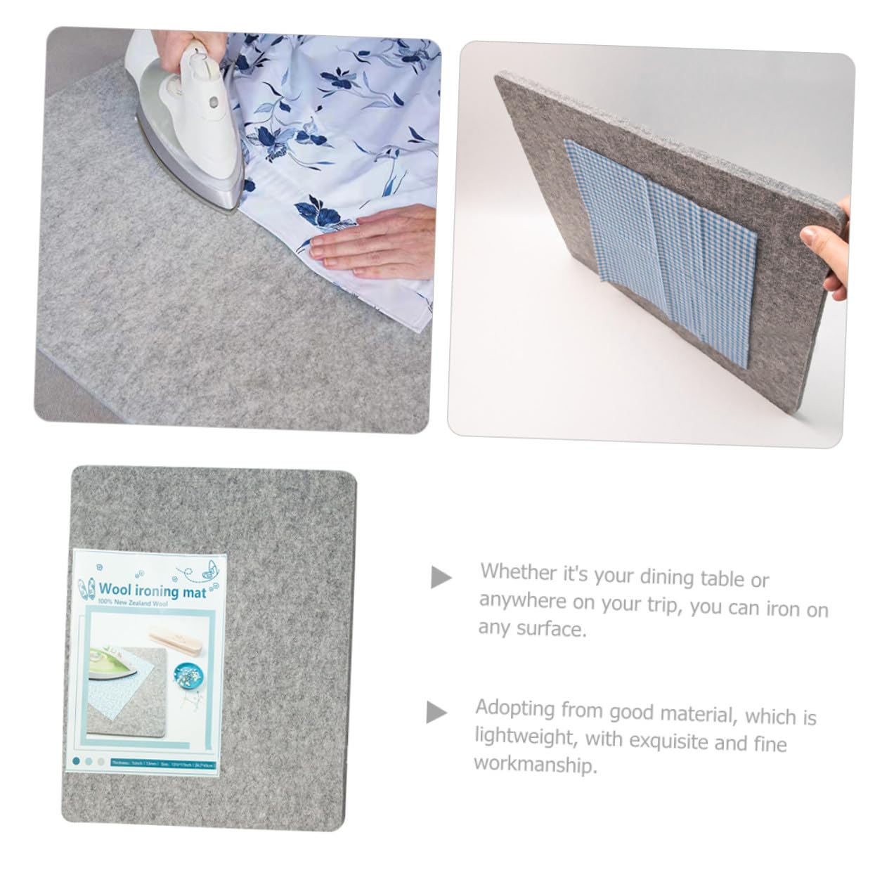 Almohadilla de Fieltro de Lana Ligera y Absorbente de Vapor de Planchar de Mesa para Protección y Uso Práctico en Planchado de Ropa