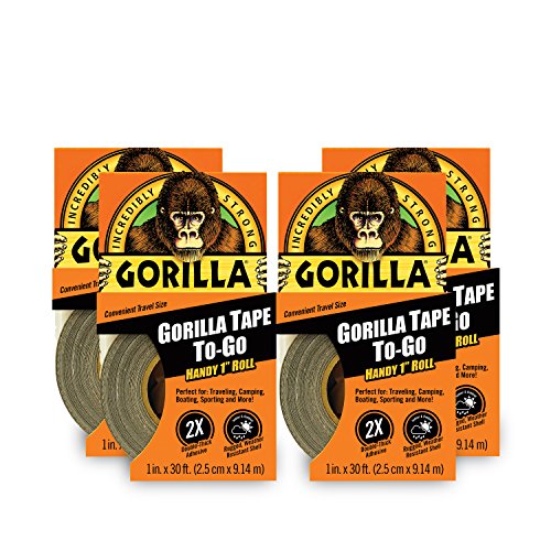 Image of 4 Pack : Gorilla 6100101-4 Duct Tape To-Go (4 Pack), 1 inch x 10 yd., Black