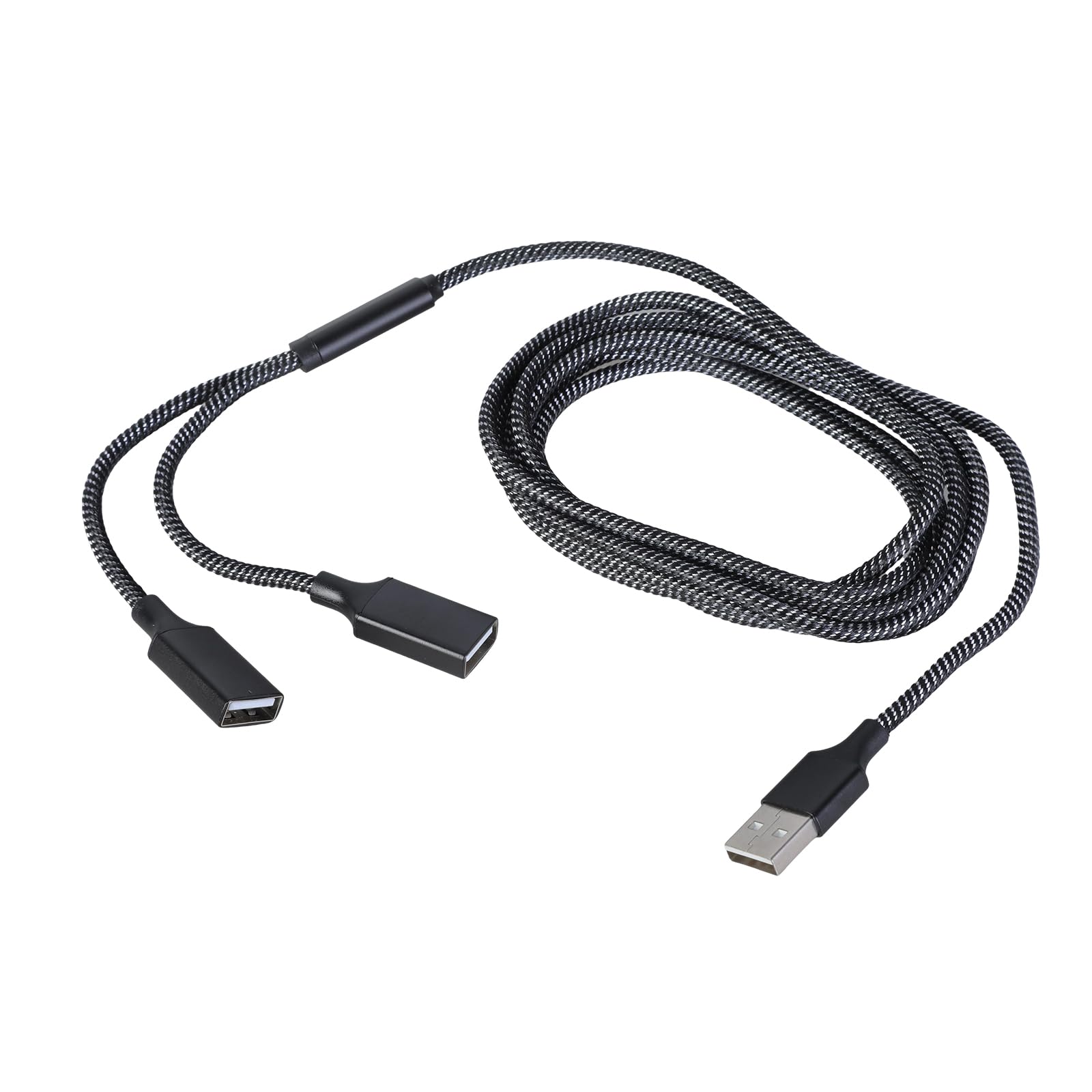 USB Male to Double Female Split Converter for Laptop Flashing Drives with Fast Speed Data and Power Charging USB Power Extension