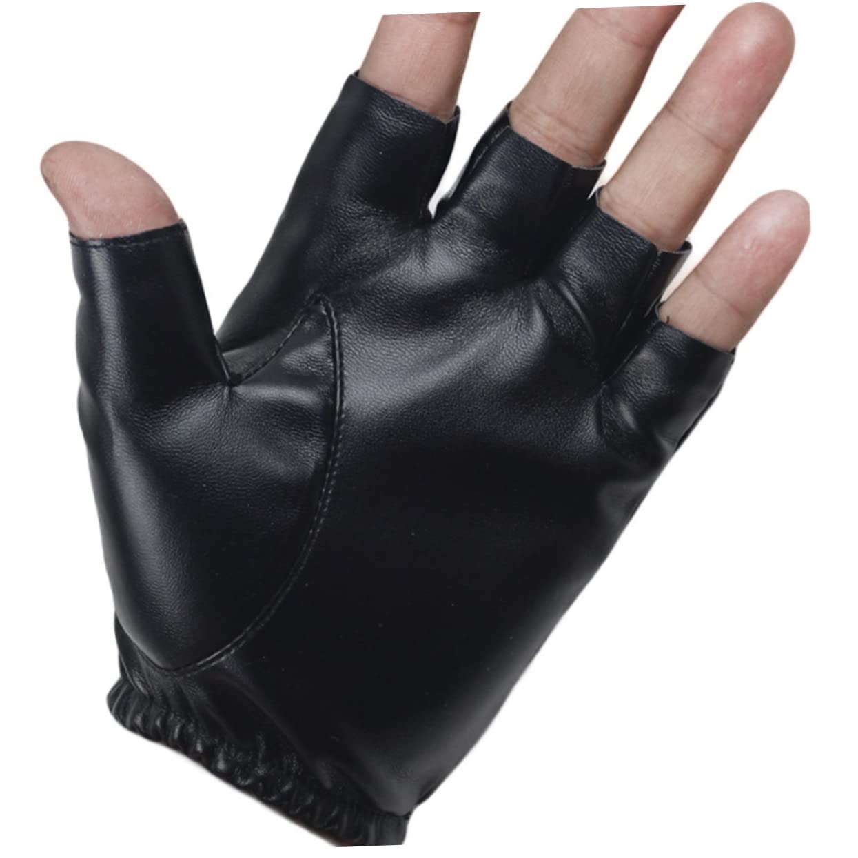 BESPORTBLE Guanti da ciclismo mezze dita guanti da pesca guanto vello guanti da guida UV dito guantini palestra guanti da equitazione guanti da bici in pelle guanti da esterno Black