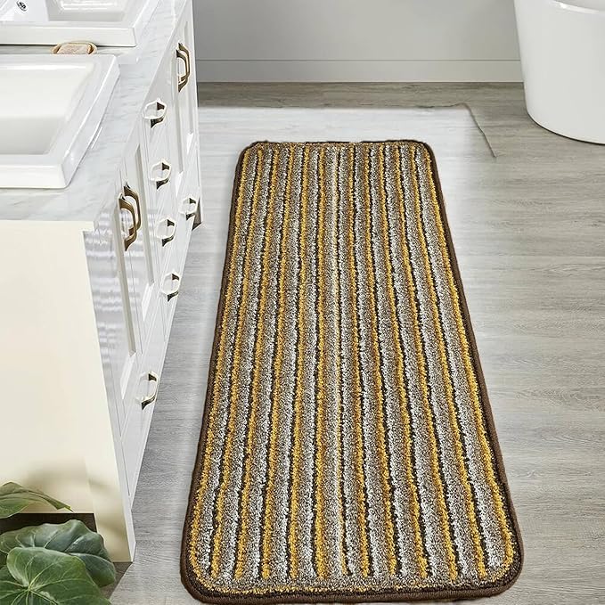 Banchmark Home Furnishings Ultra Soft 22 x 55 Inch Microfiber Bath Runner Mat | Quick Dry, Non-Slip Bathroom Rug | Machine Washable Floor Mat for Home, Kitchen, or Hallway (Brown)-image-7