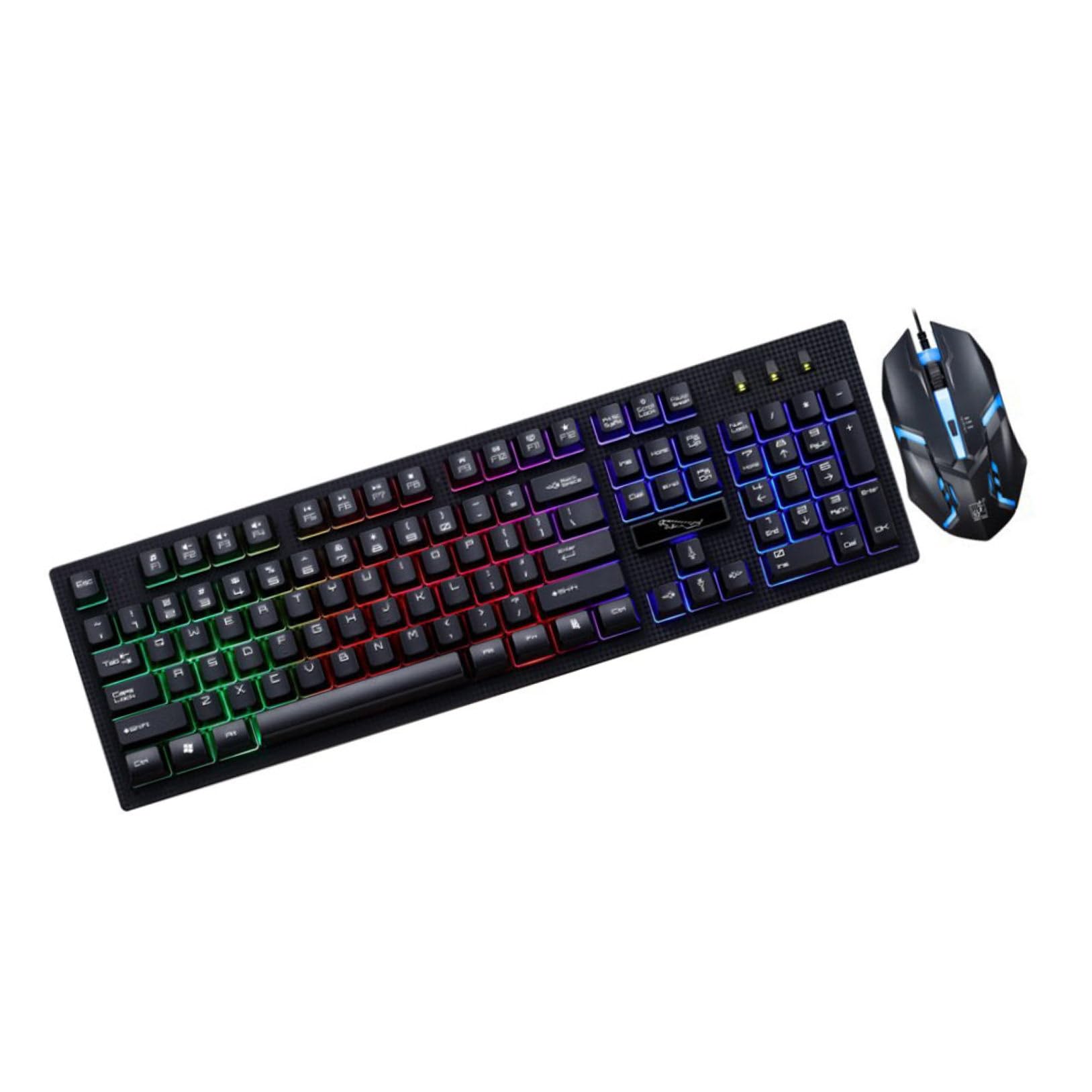 Sewroro Clavier de Jeu Mécanique Filaire USB Souris, 104 Touches Résistantes à l'usure, Design Anti-Conflit, Ensemble pour Gamer à Domicile ou Café