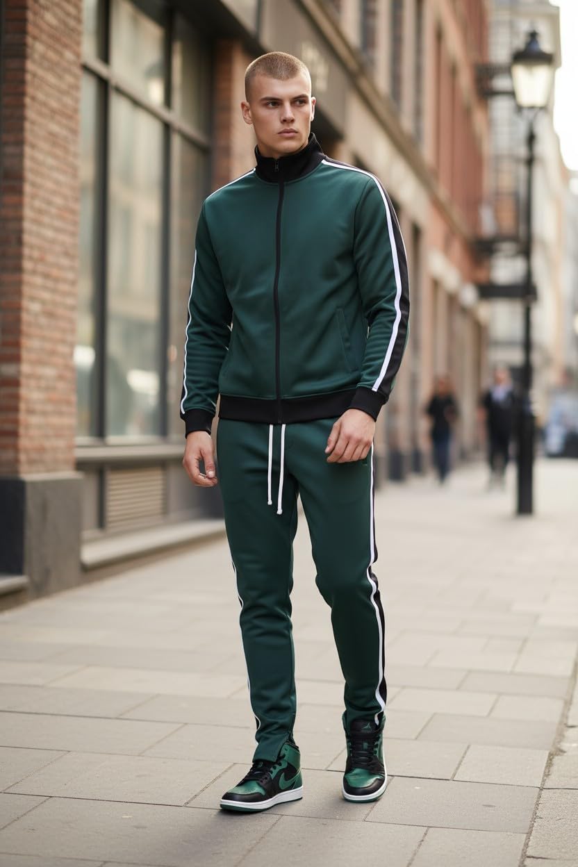 SCREENSHOT-Track Pants Basic Mens Premium Slim Fit Athletic Fitness Fashion Urban Lifestyle Streetwear Bottoms - Image 3