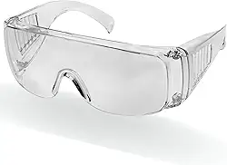 EPI Óculos Proteção Segurança Transparente Sobreposição Óculos de Grau Individual