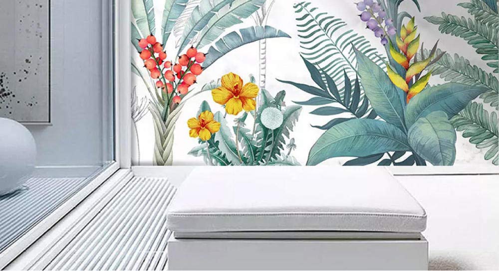 Papier peint mural oiseaux fleurs pour agrandir une pièce sombre 3D