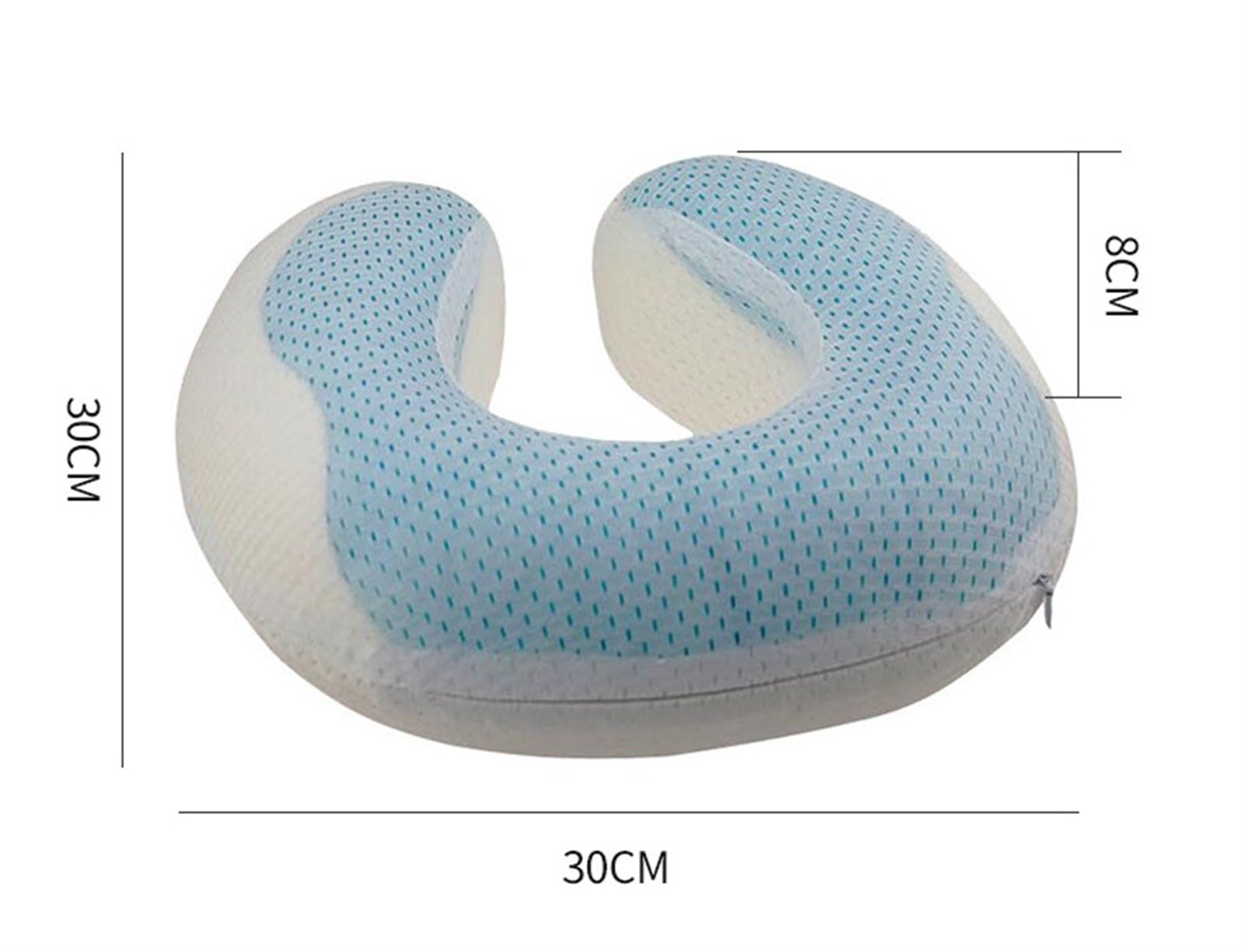 Almohada para El Cuello Almohada de Viaje Espuma viscoelástica Gel para el Cuello en Forma U para avión Soporte de Viaje de Cojín(White)