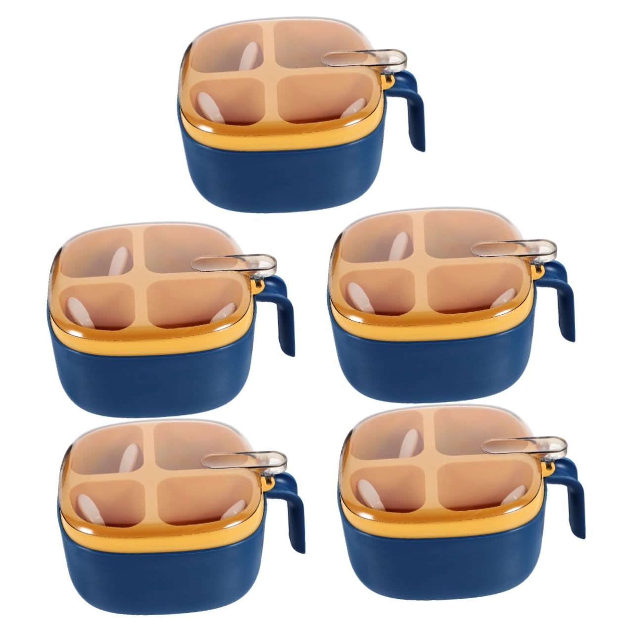 Cabilock Caja De 5 Piezas Caja De Condimentos Contenedor De Artículos De Cocina Artículos De Cocina Suministros De Accesorios De Tarros De Especias Tarro De Especias