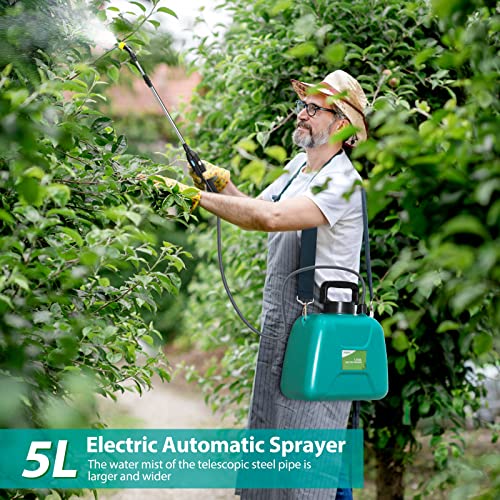 1.35 Gallon/5L Battery Powered Electric Sprayer with USB Rechargeable Handle for Gardeners and Farmers
| Portable 1.35 Gallon/5L Battery Powered Electric Sprayer with Telescopic Wand for Outdoor Use
| 1.35 Gallon/5L Battery Powered Electric Sprayer