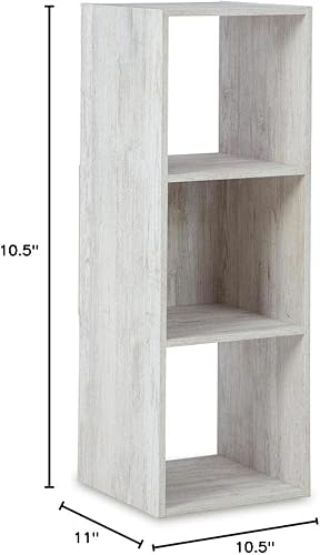 Miniatura 6 de Signature Design by Ashley Paxberry Coastal - Organizador de almacenamiento o librero moderno de 6 cubos, color blanqueado, diseño costero