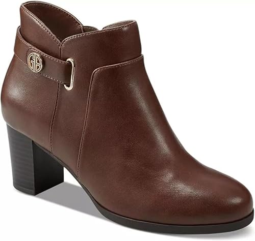 Giani Bernini Womens Artemyss Memory Foam Block Heel Dress Booties Brown 11 Medi