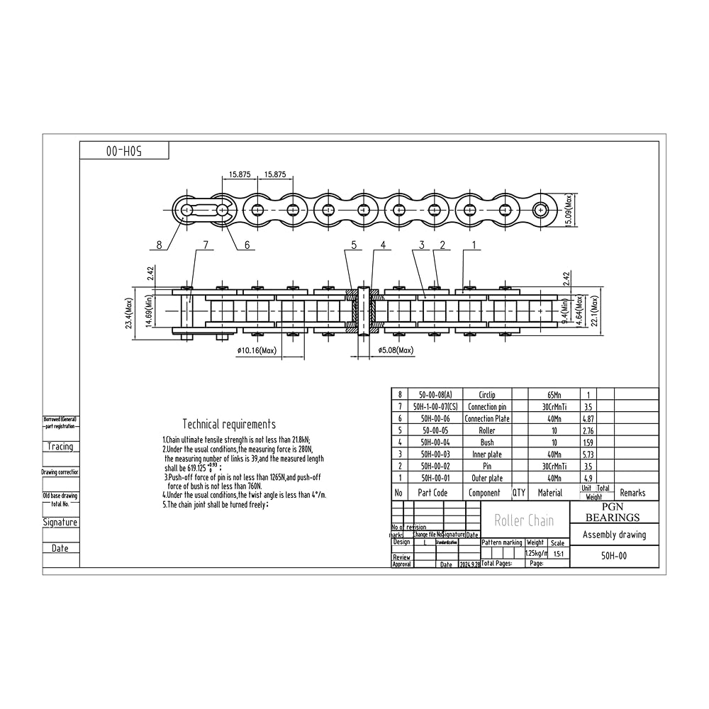 PGN #50 Heavy Duty Roller Chain - 10 Feet + 2 Free Connecting Links - #50H — Amazon image 2