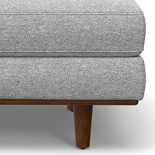 SIMPLIHOME Morrison 33-inch Wide Table Ottoman in Mist Grey Woven-Blend Fabric, Multifunctional Footrest, Coffee Table, or Extra Seating for Living Room, Mid-Century Modern Style by SIMPLIHOME - Image 9